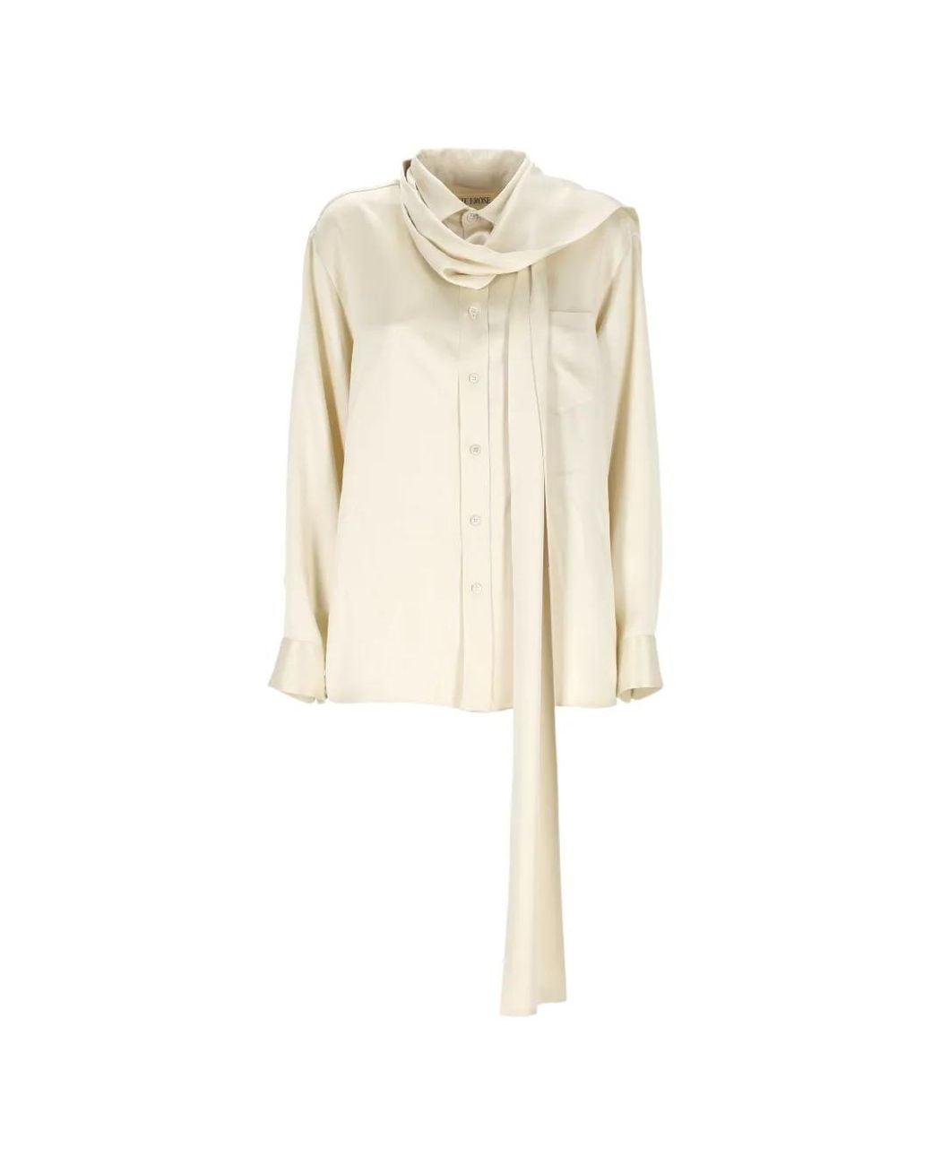 The Erose Natural Salvador Scarf-Detail Shirt