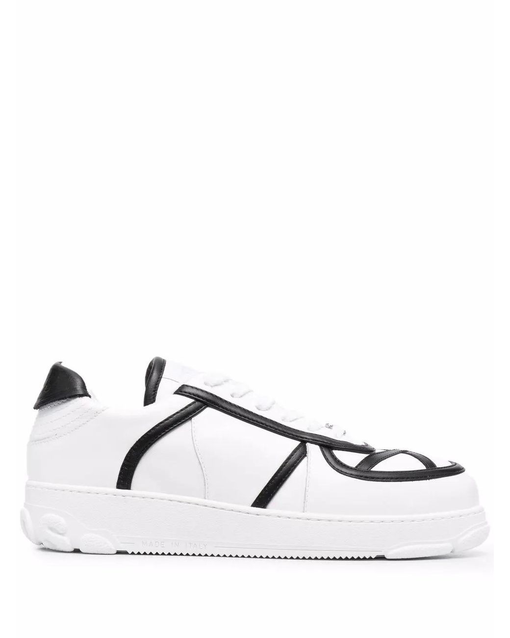 Gcds White Contrast-Detail Chunky Leather Sneakers for men