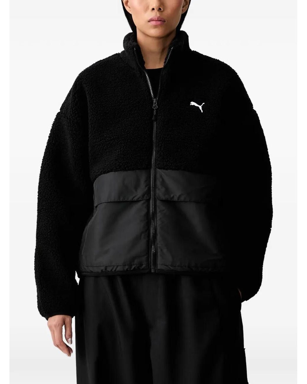 PUMA Black Re:Fibre Fleece Relaxed Jacket