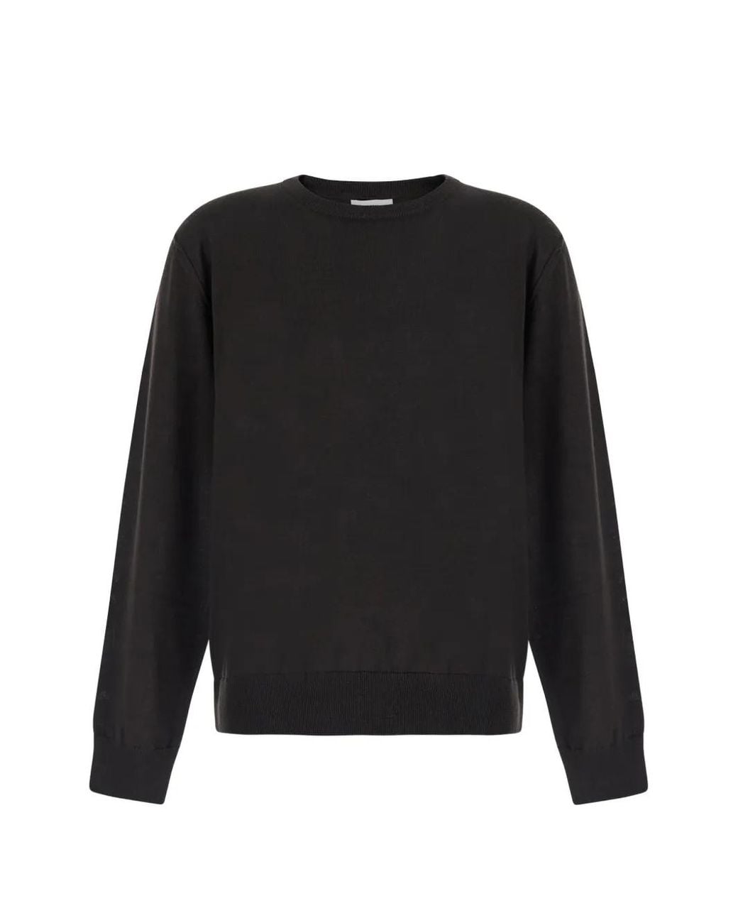 Grifoni Black Crew-Neck Ribbed-Trim Sweater for men