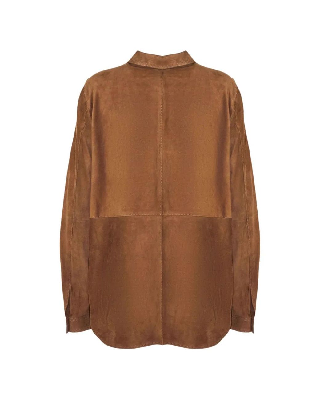 Semicouture Brown Chemise Filipa En Cuir À Manches Longues