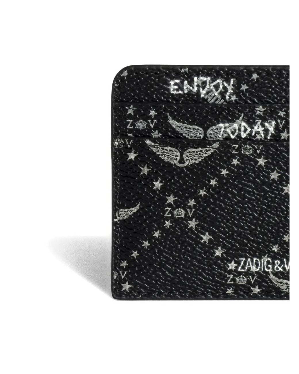 Zadig & Voltaire Black Zv Pass Monogram Card Holder