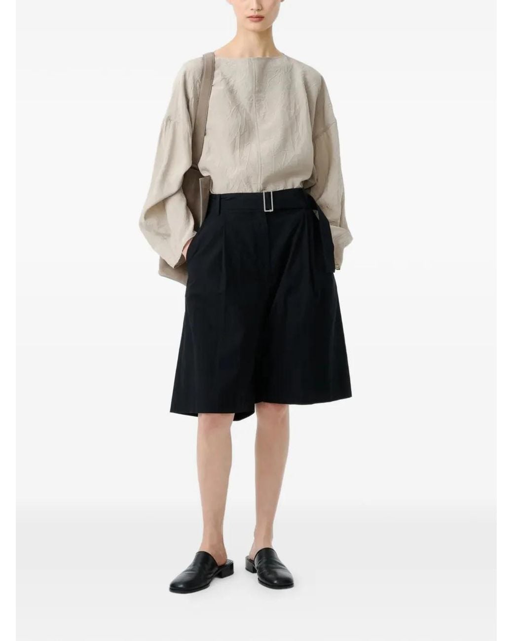 Studio Nicholson Black Creon Belted Shorts