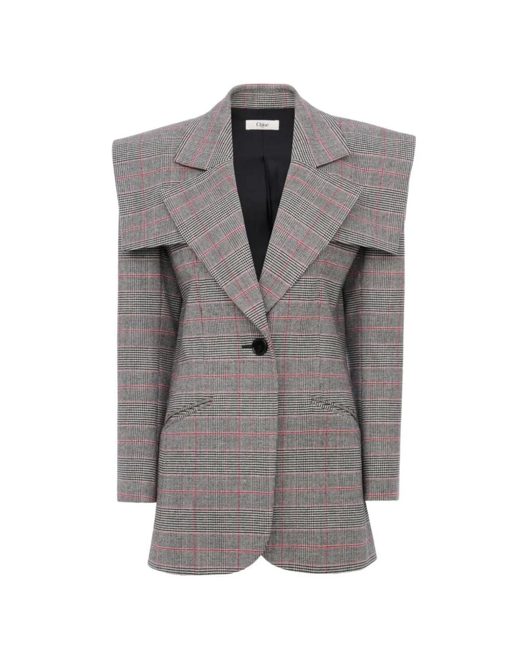 Chloé Gray Single-Breasted Tailored Jacket