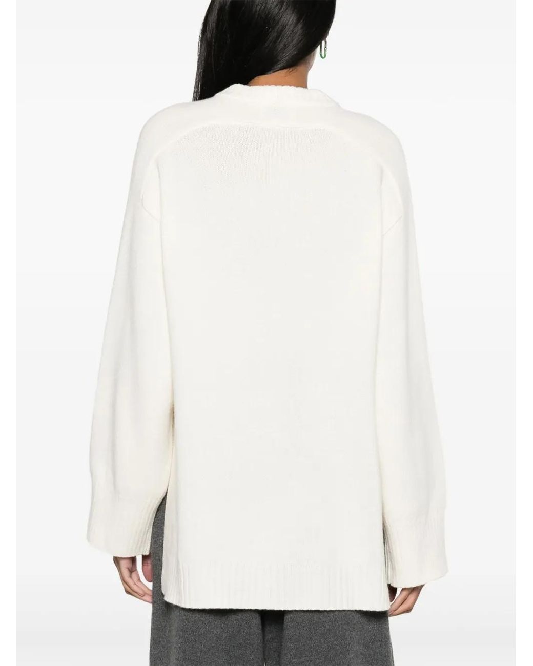 Loulou de Saison White Safi Wool-Blend Crew-Neck Jumper