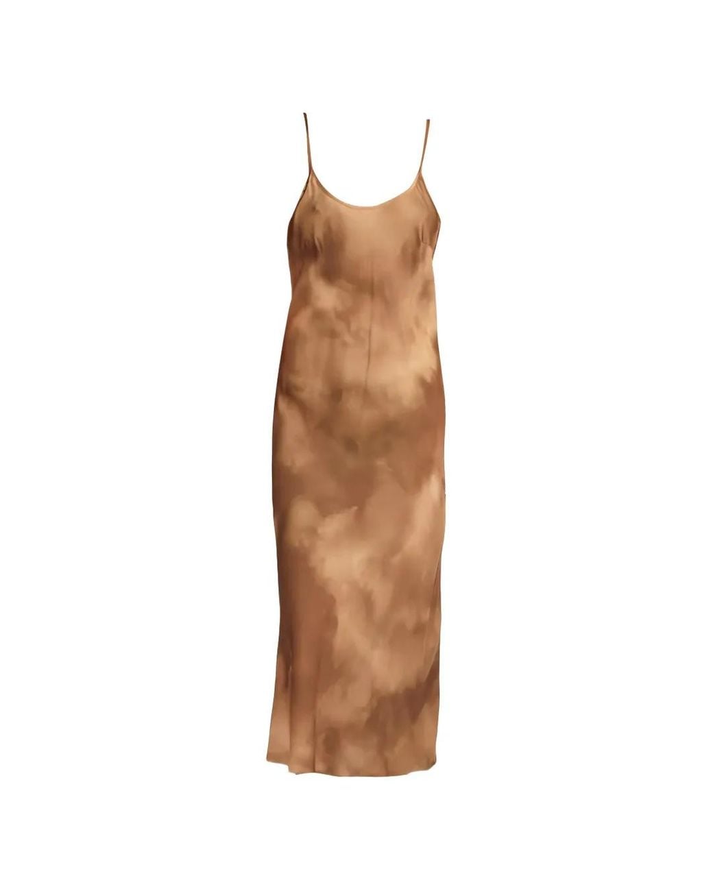Masnada White Tie-Dye Sleeveless Midi Dress