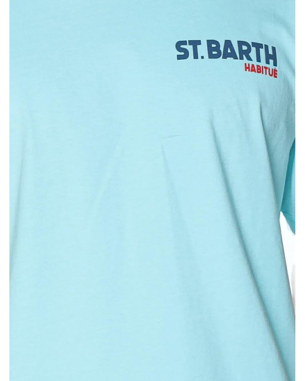 Mc2 Saint Barth Blue Portland T-Shirt With Nord Sud Ovest Est 883 Special Edition for men