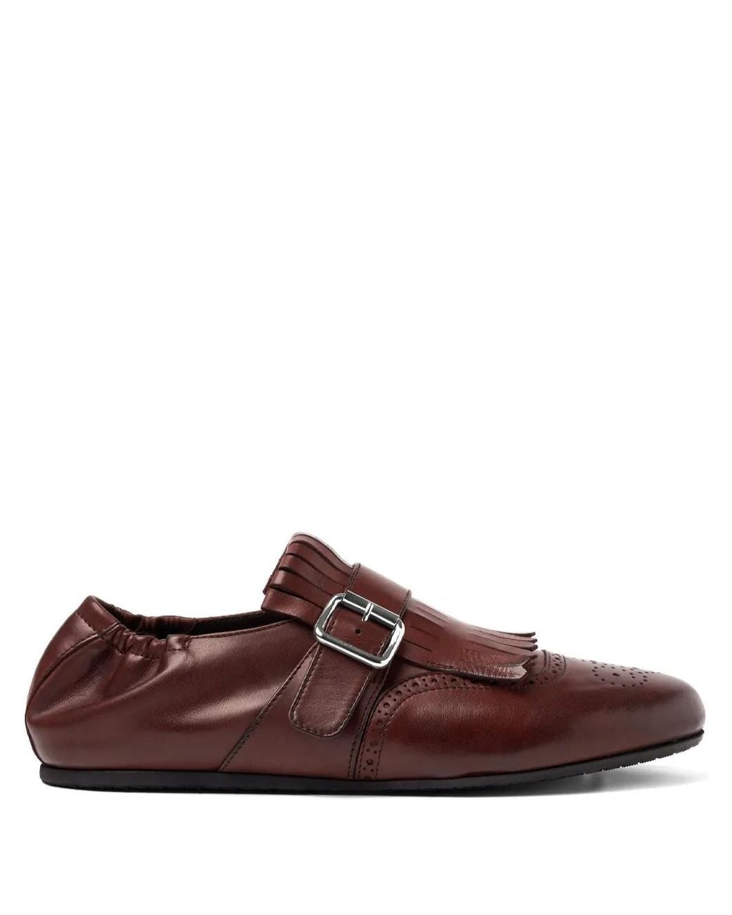 Scarosso Brown Julian Fringed Buckled Monk Shoes for men