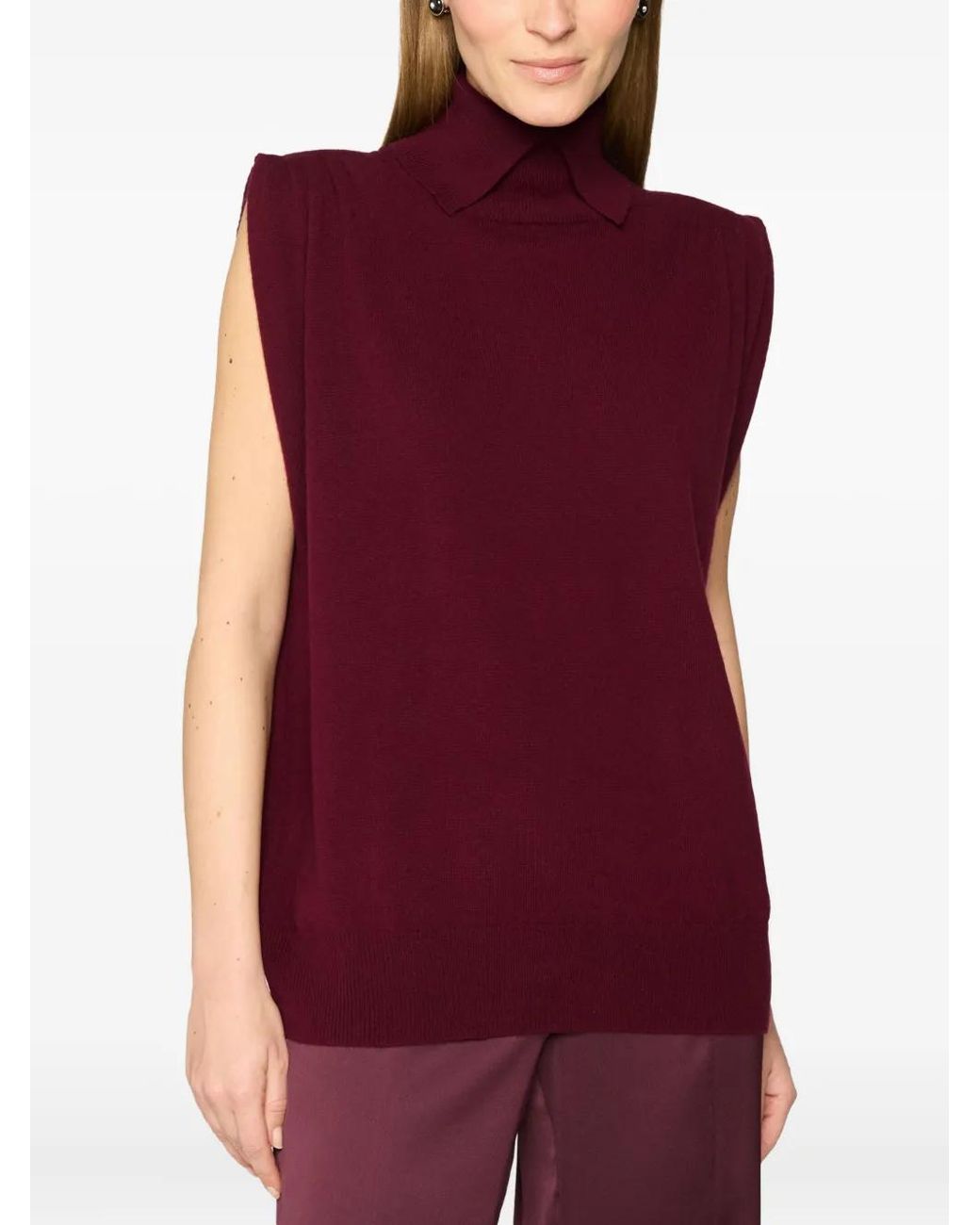 Chaleco Con Cuello Alto Genny de color Red