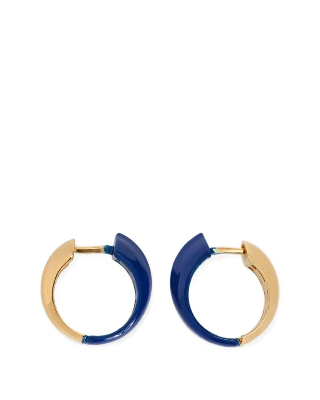 Jil Sander Blue Logo Hoop Earrings