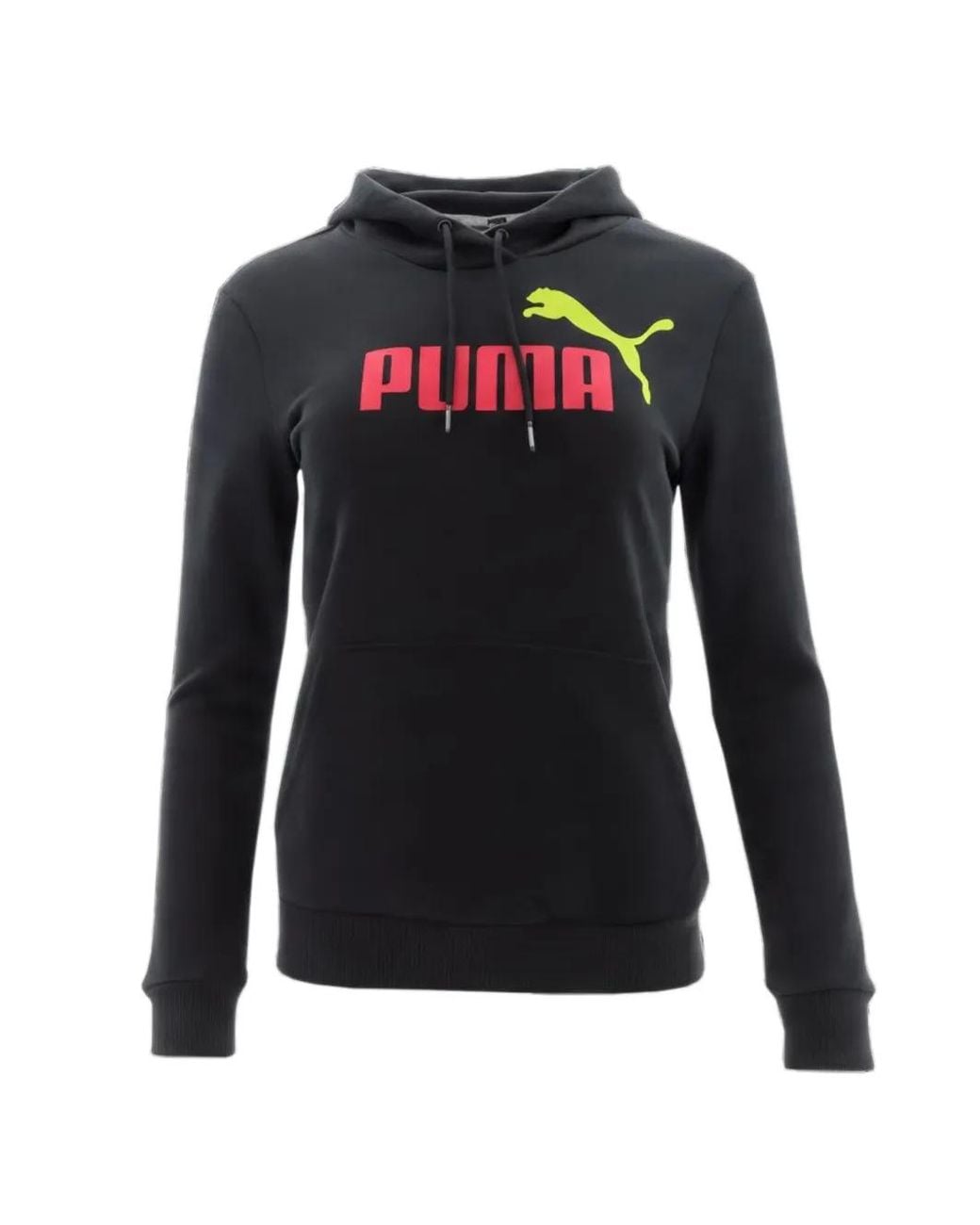 PUMA Black Essentials Logo-Print Hoodie