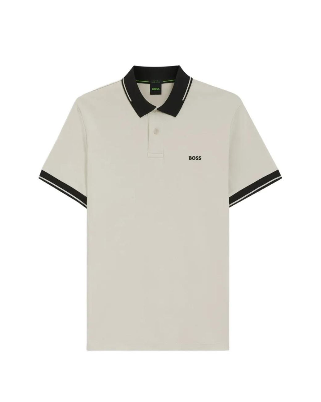 Boss White Slim-Fit Cotton Polo Shirt for men