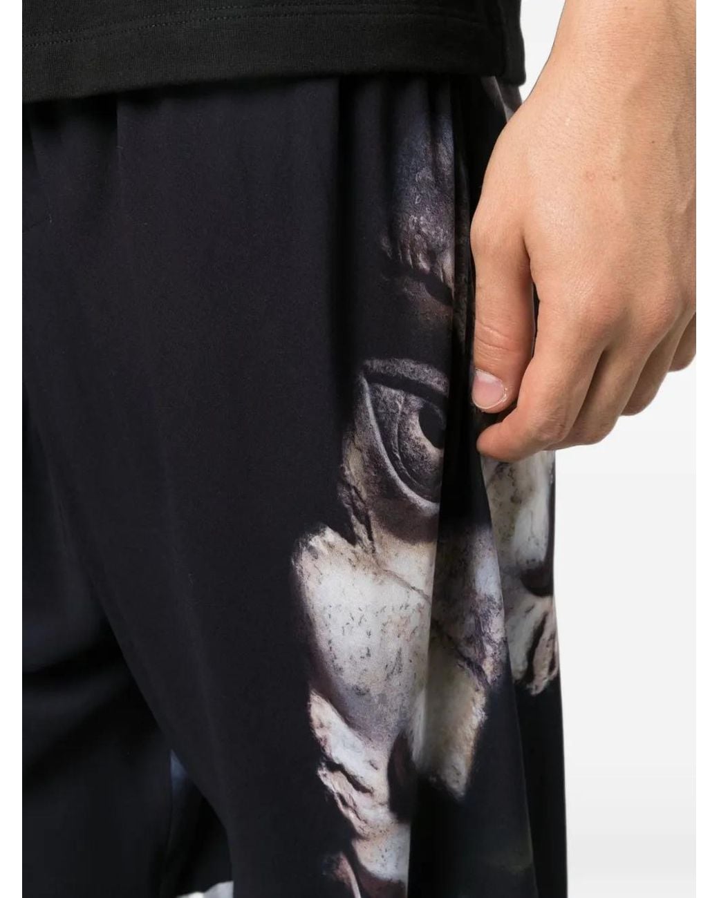 Tessitura Blue Digital-Print Trousers for men