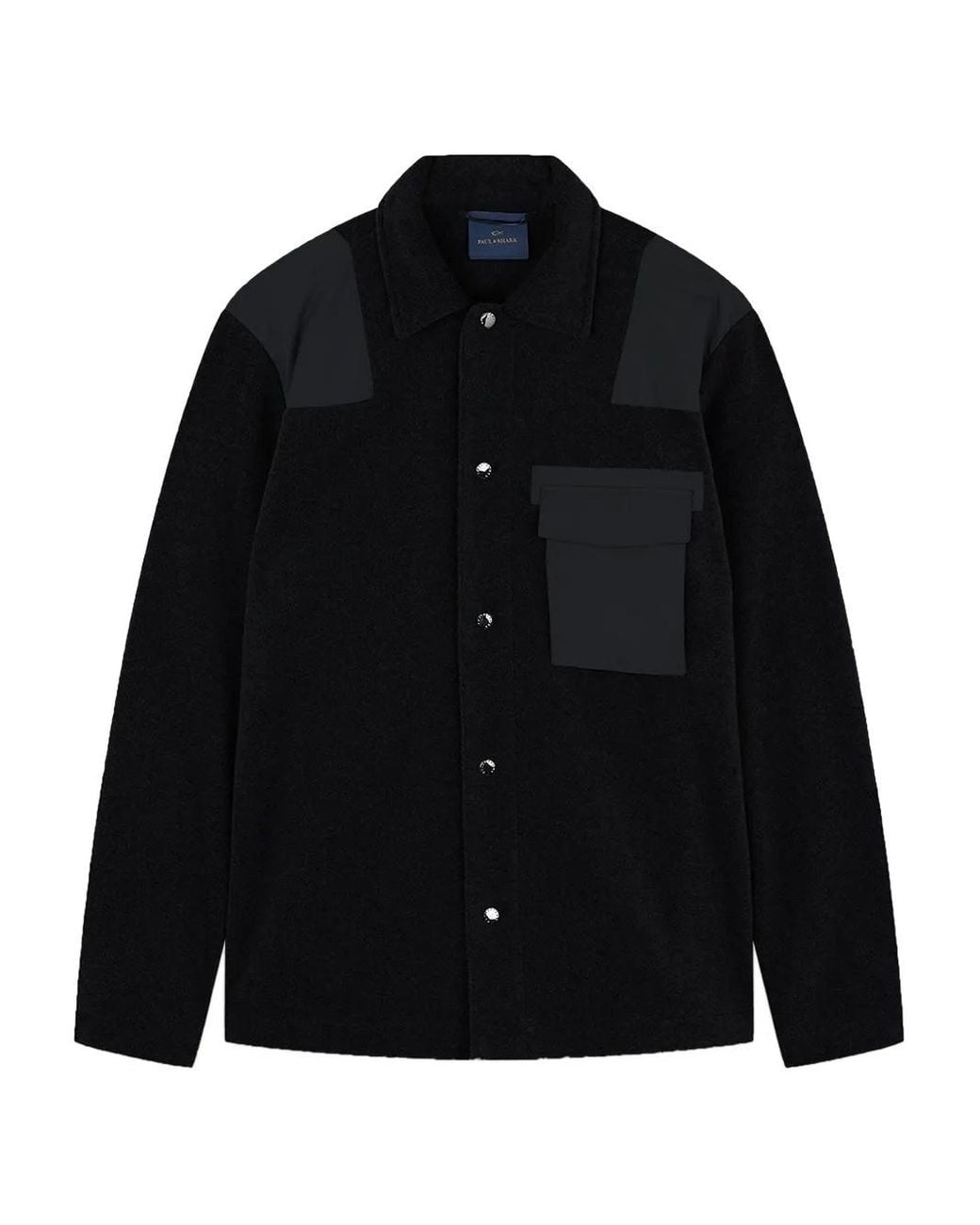 Paul & Shark Black Fleece Shirt for men