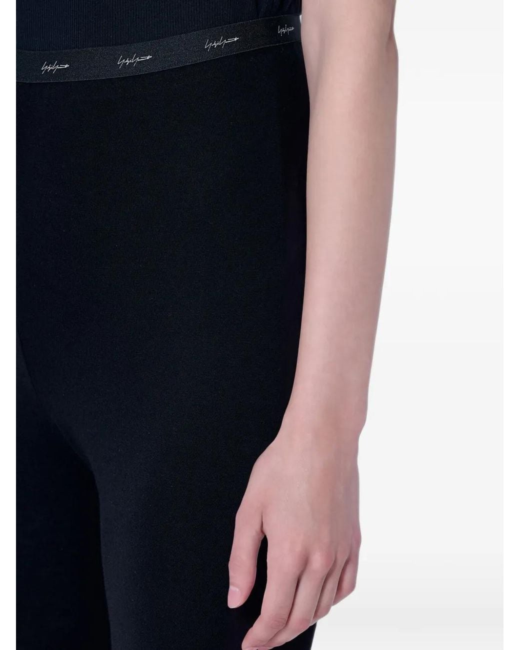 Yohji Yamamoto Blue Elasticated-Waistband Leggings