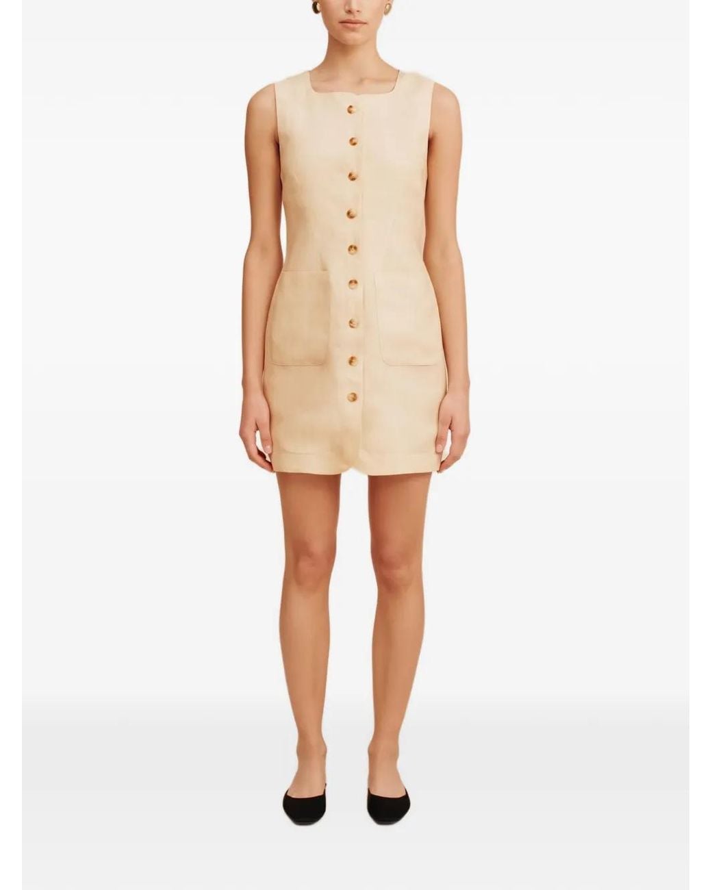 Posse Natural Emma Button-Down Mini Dress