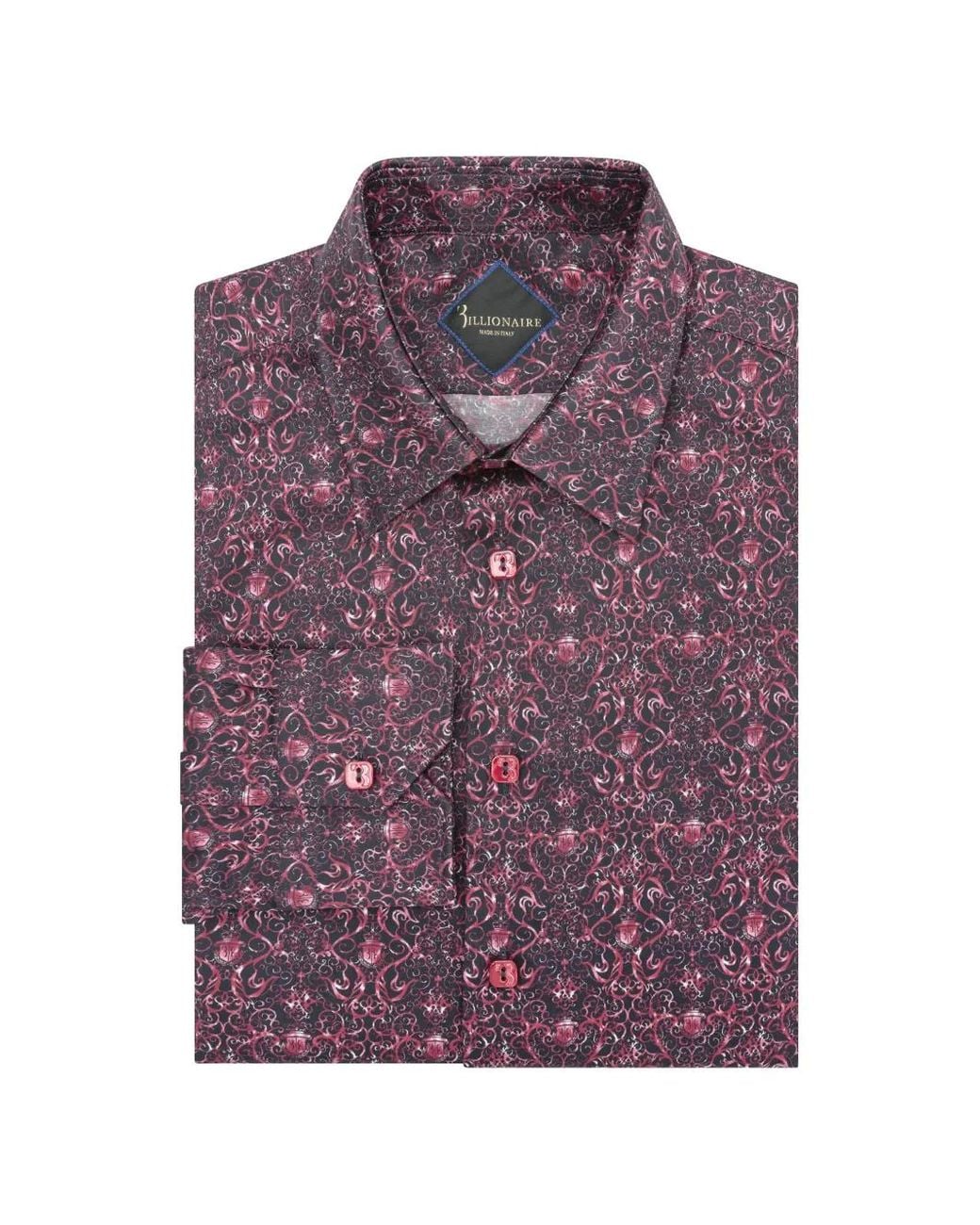 Billionaire Purple Chemise Slim Crest À Imprimé Baroque for men