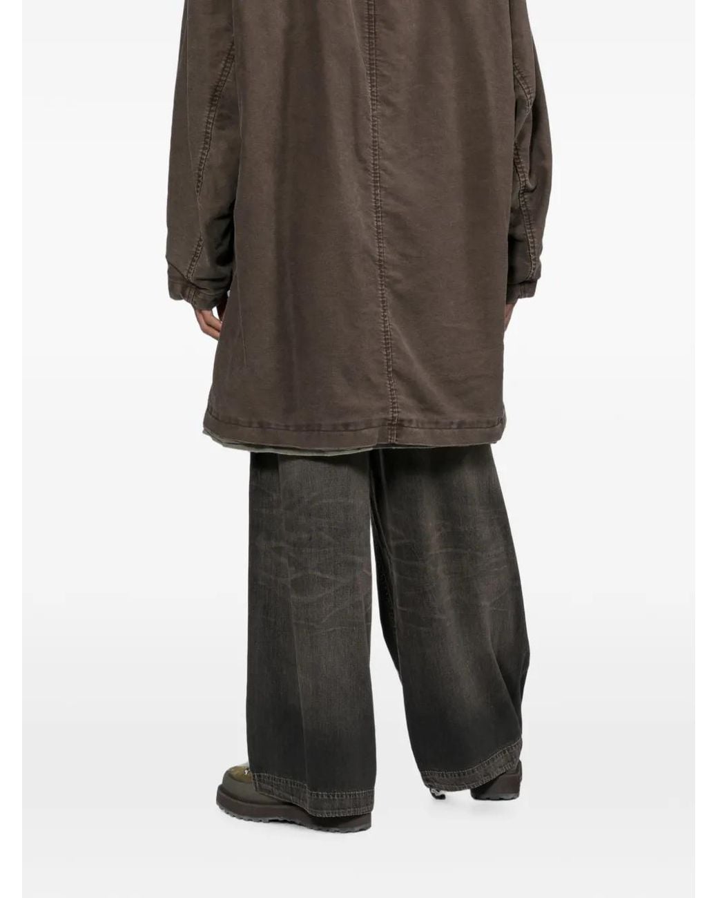Maison Mihara Yasuhiro Gray Price Tag Sticker-Printed Wide Denim Pants for men
