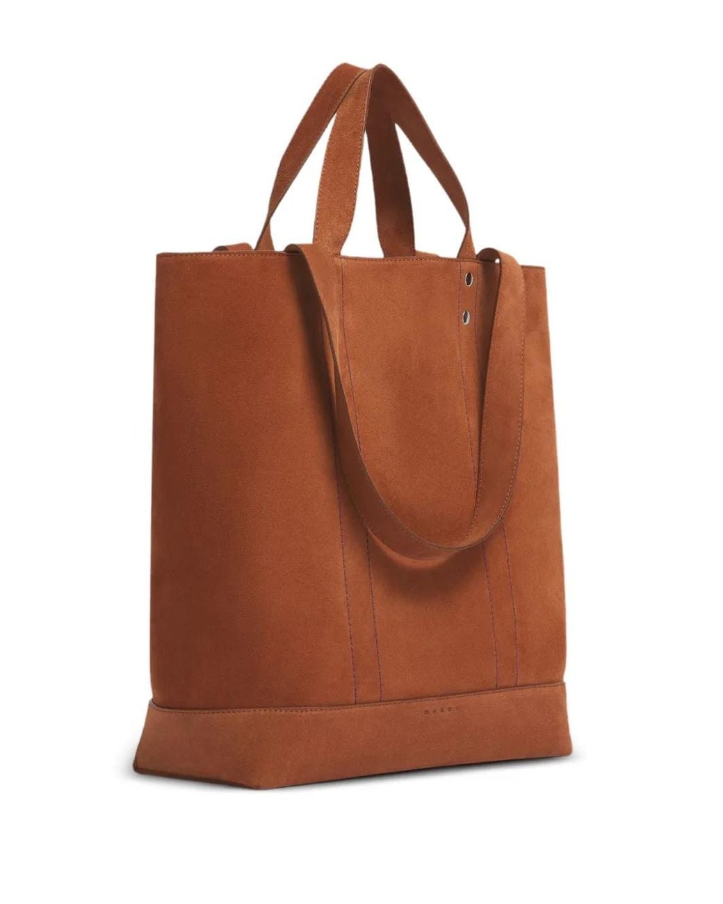 Marni Brown Rivet-Embellished Suede Tote Bag for men