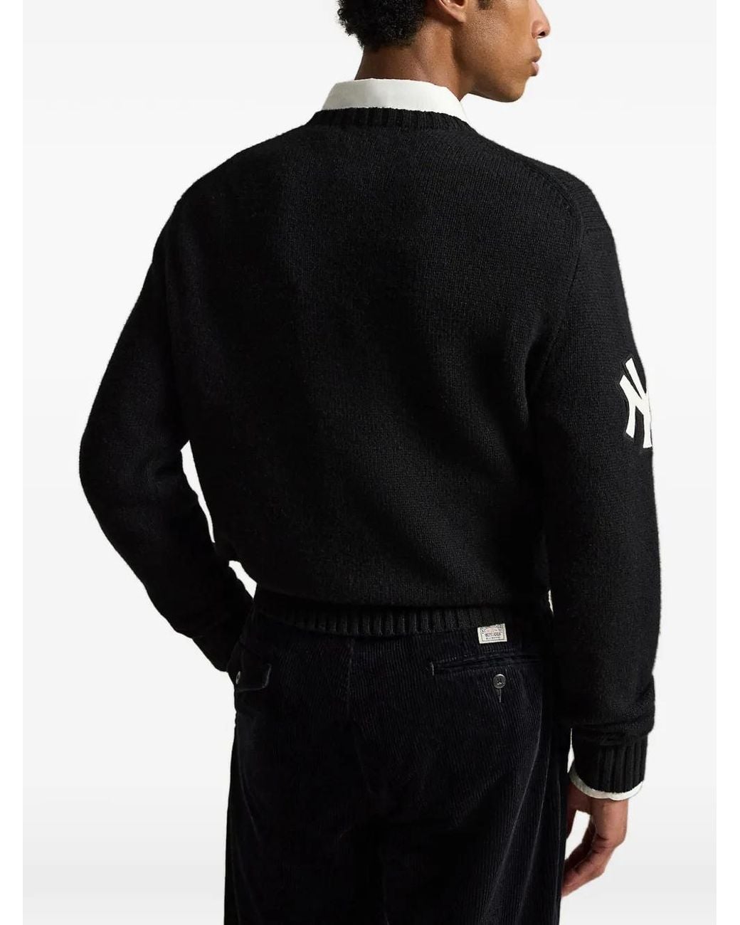 Polo Ralph Lauren Black X New York Yankees Polo Bear Wool Sweater for men