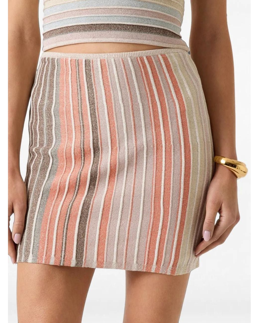 MARCIANO BY GUESS Pink Rosy Striped Mini Skirt