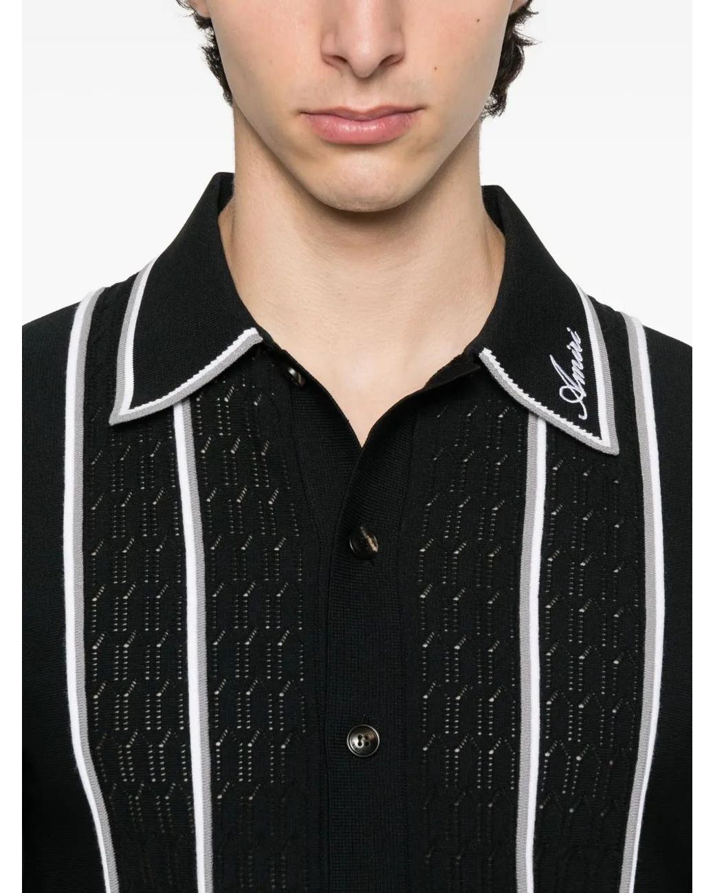 Amiri Black Script Stripe Shirt for men