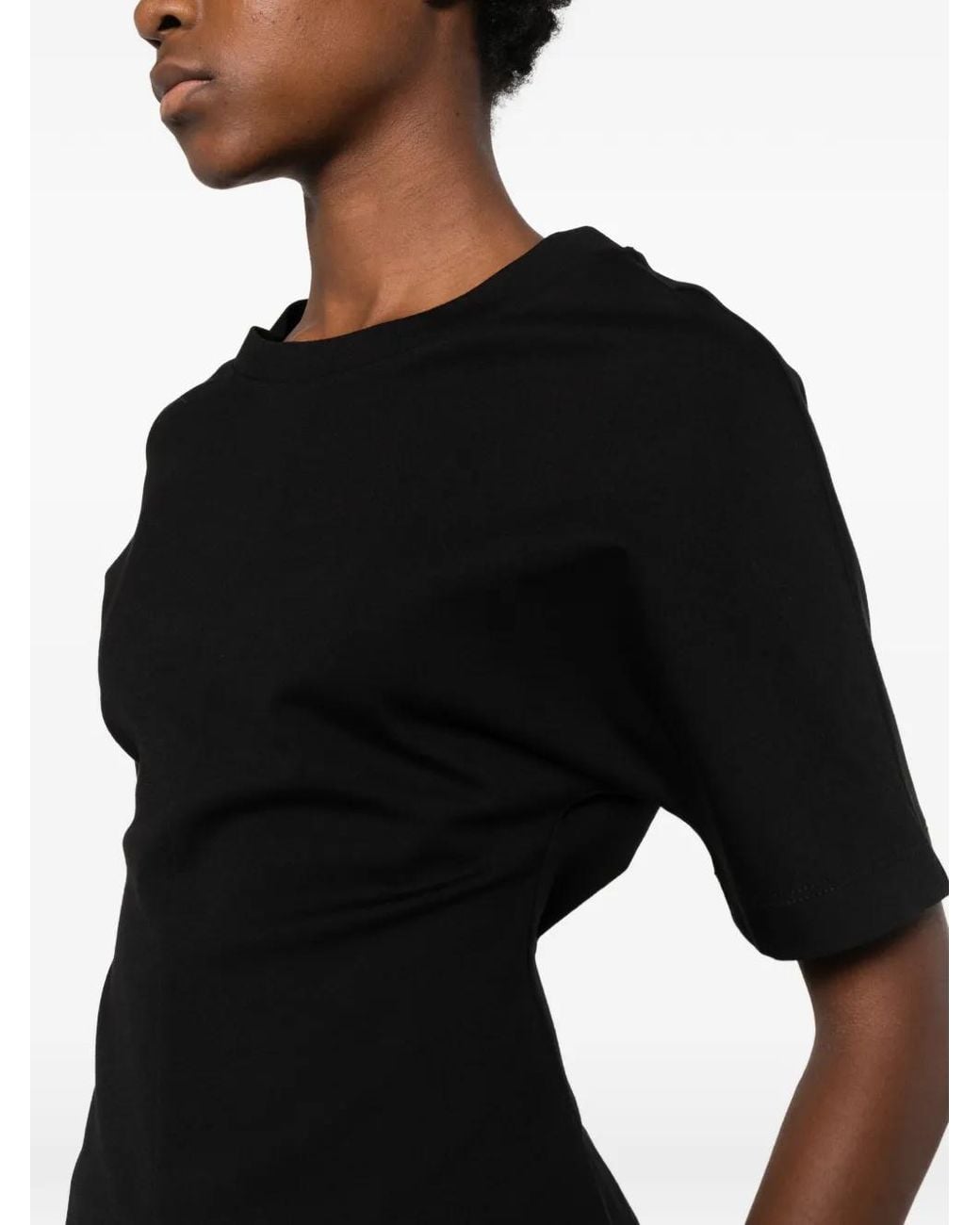 Carla G Black Round-Neck Short-Sleeve T-Shirt