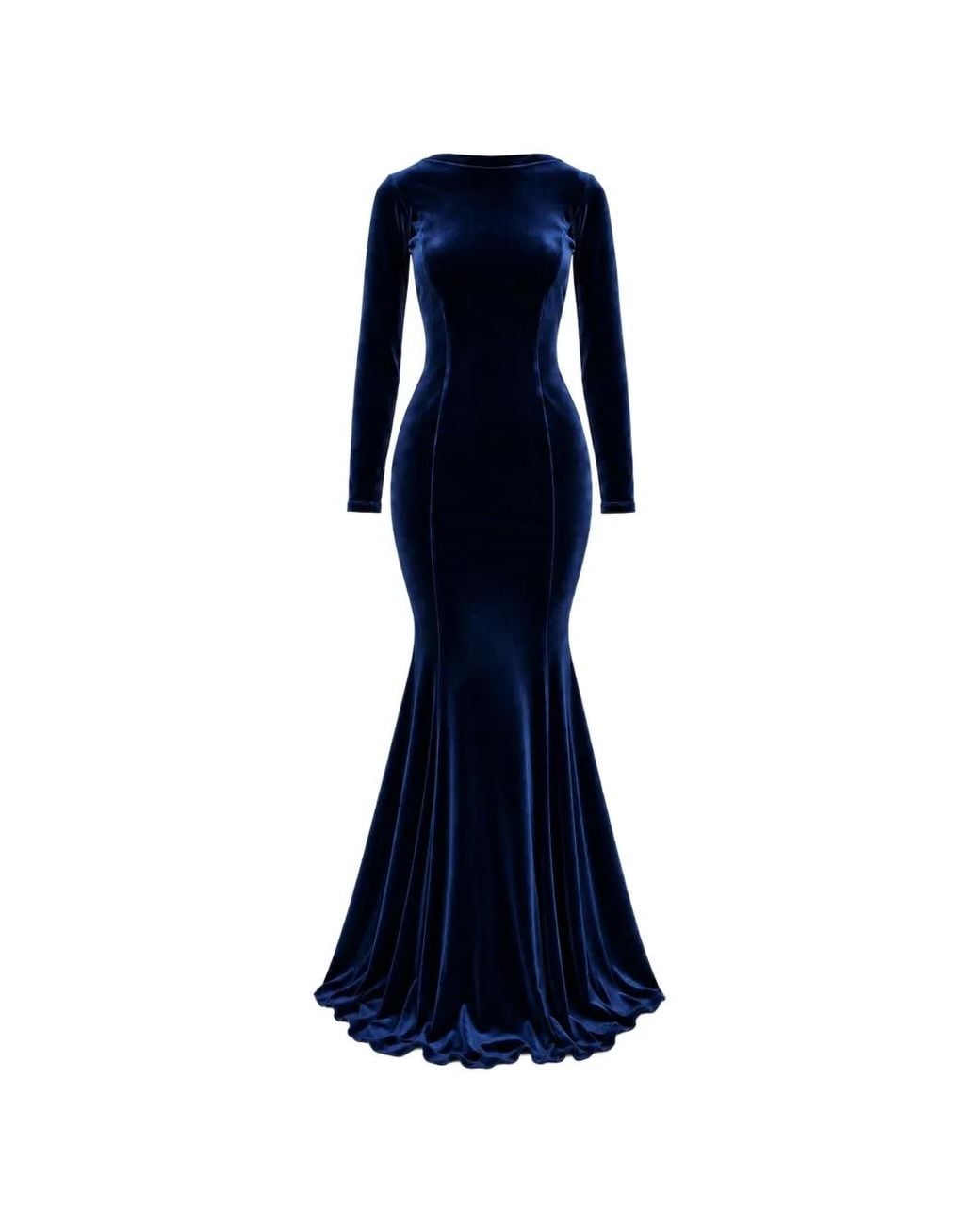 ROSERRY Blue Melbourne Backless Velvet Gown