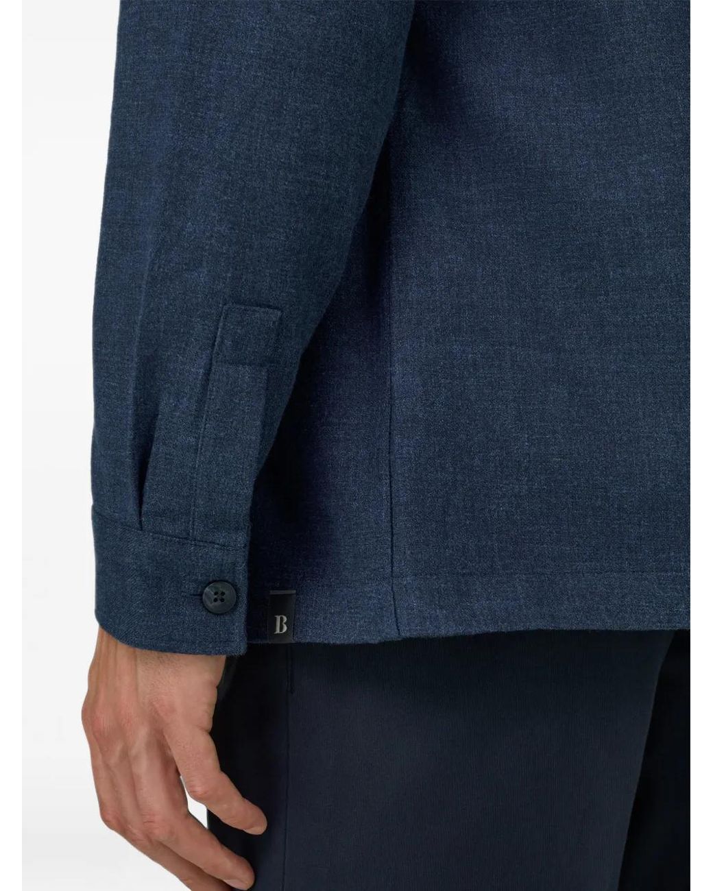 Boggi Blue Overshirt Indouble-Face Denim for men