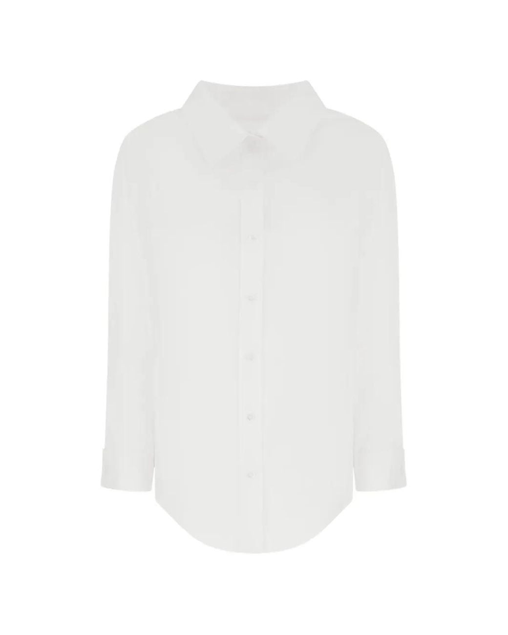 Balenciaga White Long-Sleeve Button-Down Shirt