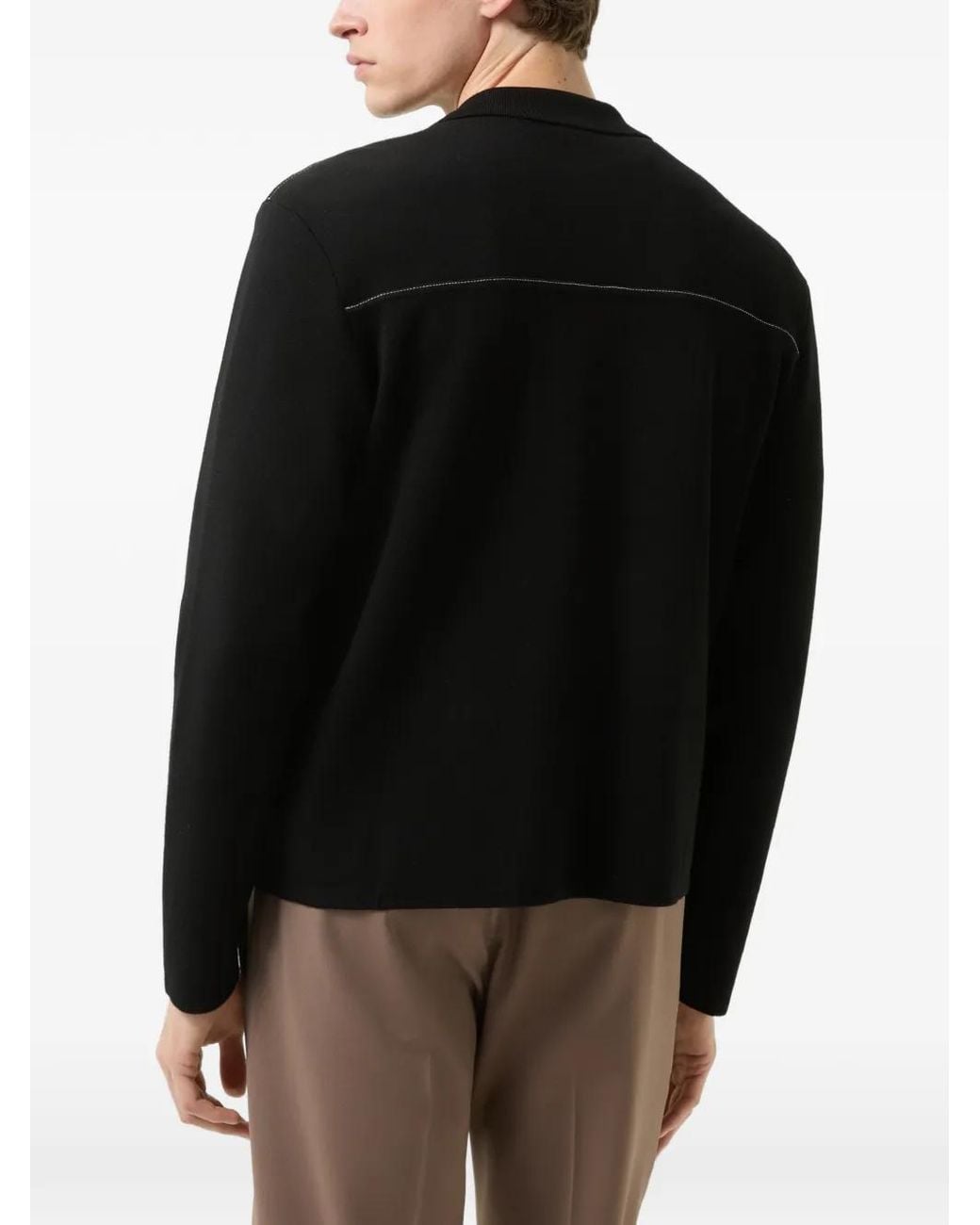 Bogner Black Olaf Polo-Collar Cardigan for men