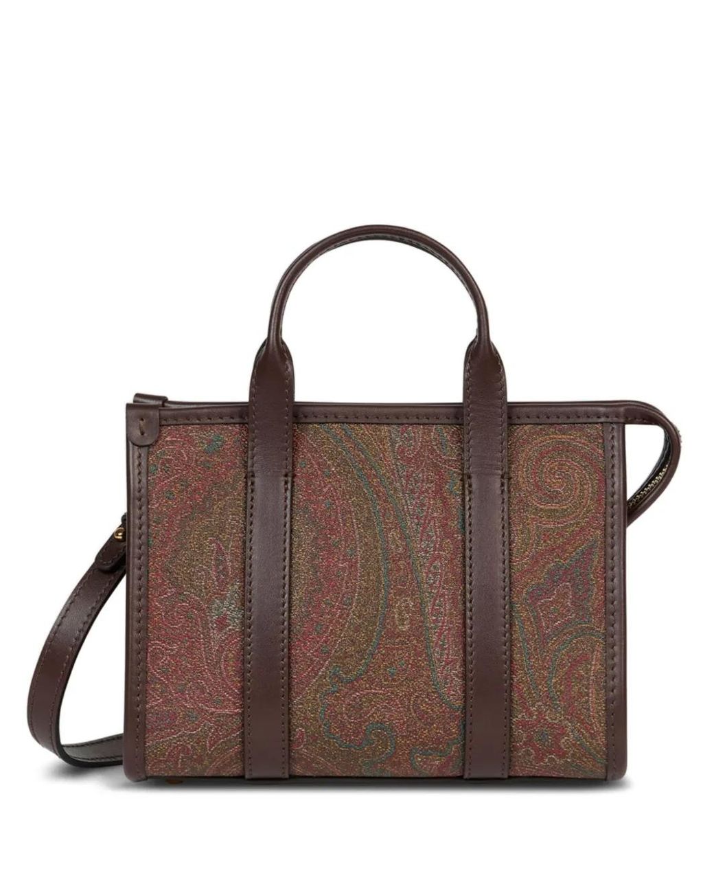 Etro Brown Paisley Jacquard Mini Tote Bag