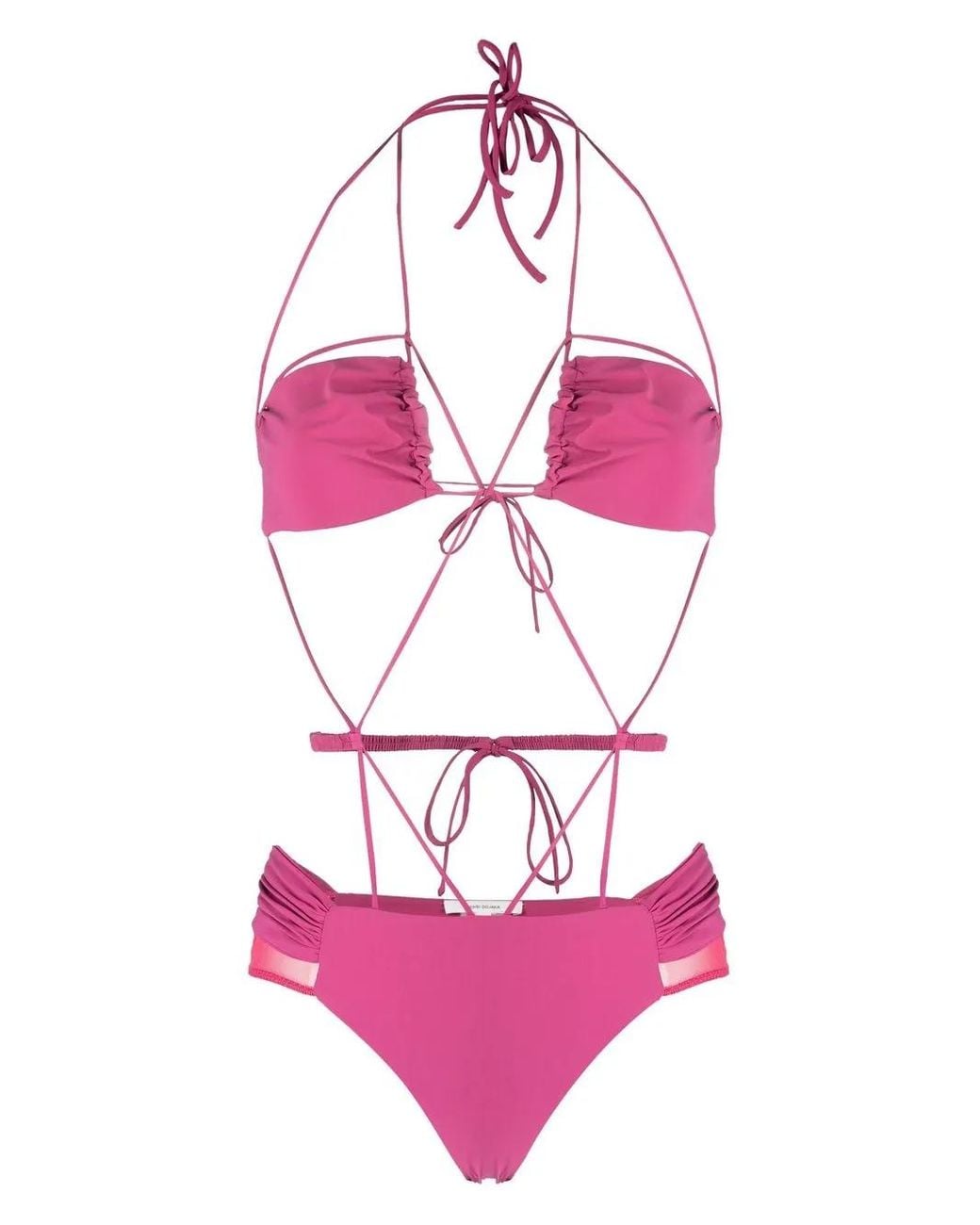 Nensi Dojaka Pink Ruched Swimsuit - Women's - Polyester/elastane
