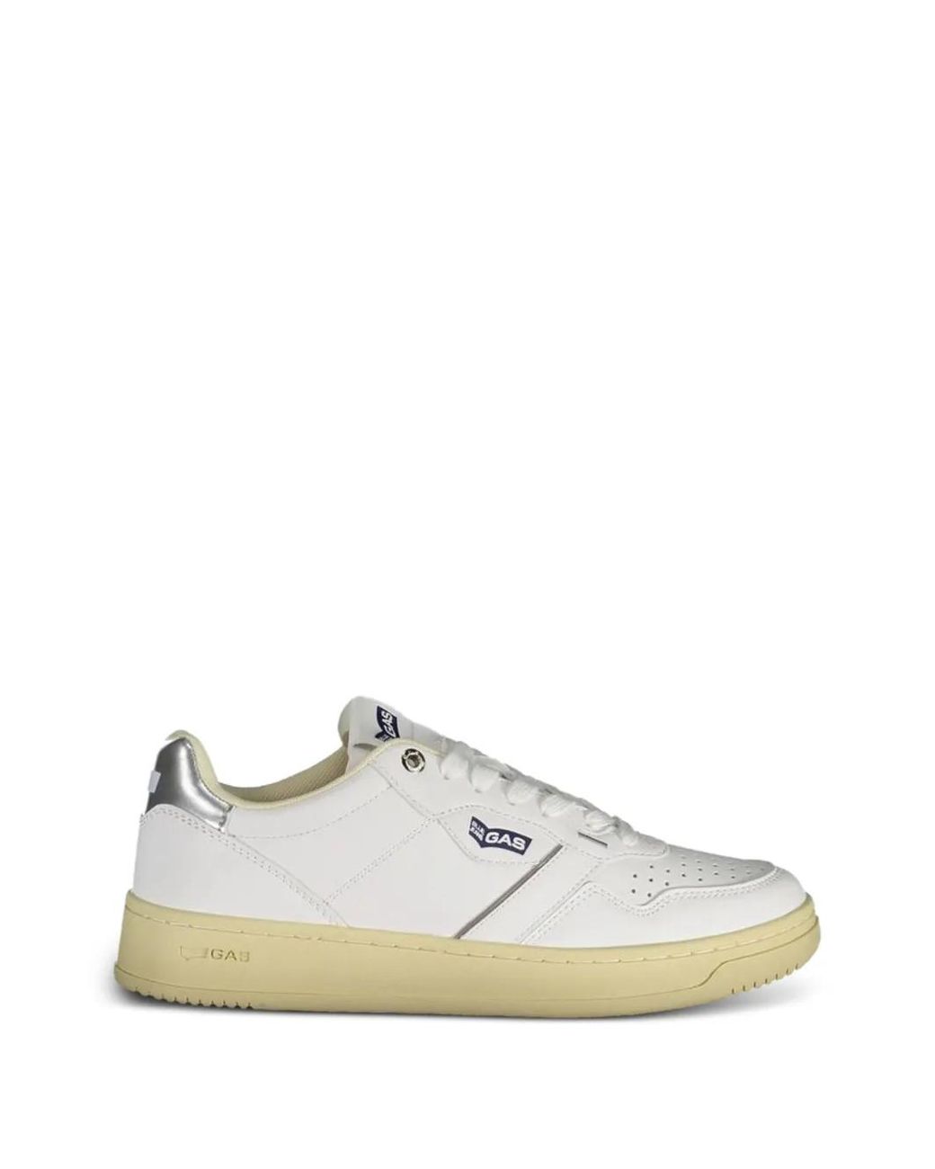 Gast White Perforated Lace-Up Sneakers