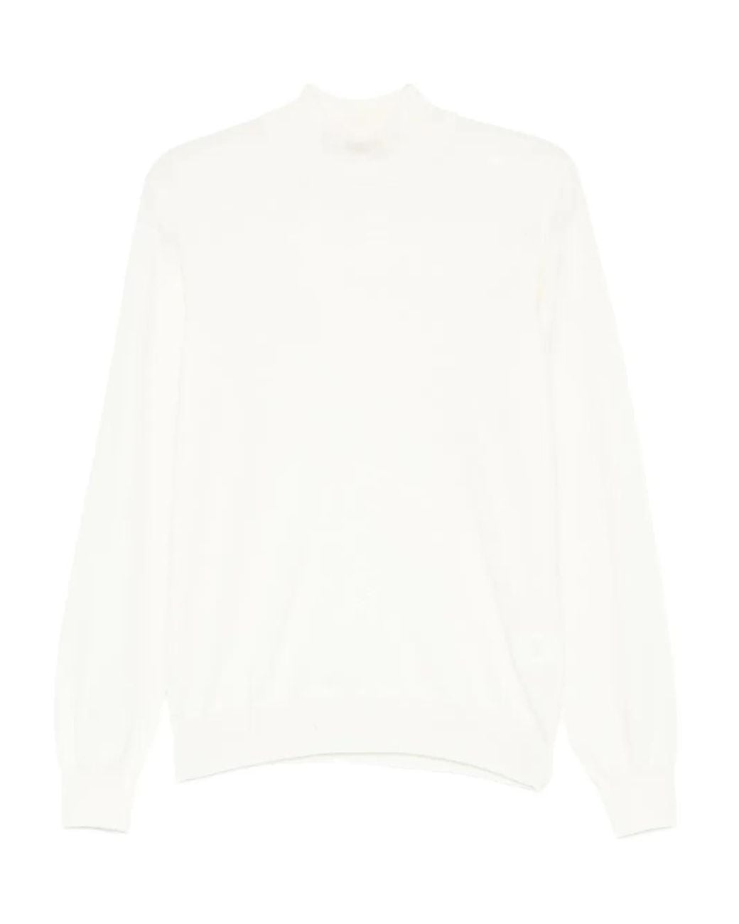 Tagliatore White High-Neck Long-Sleeve Sweater for men