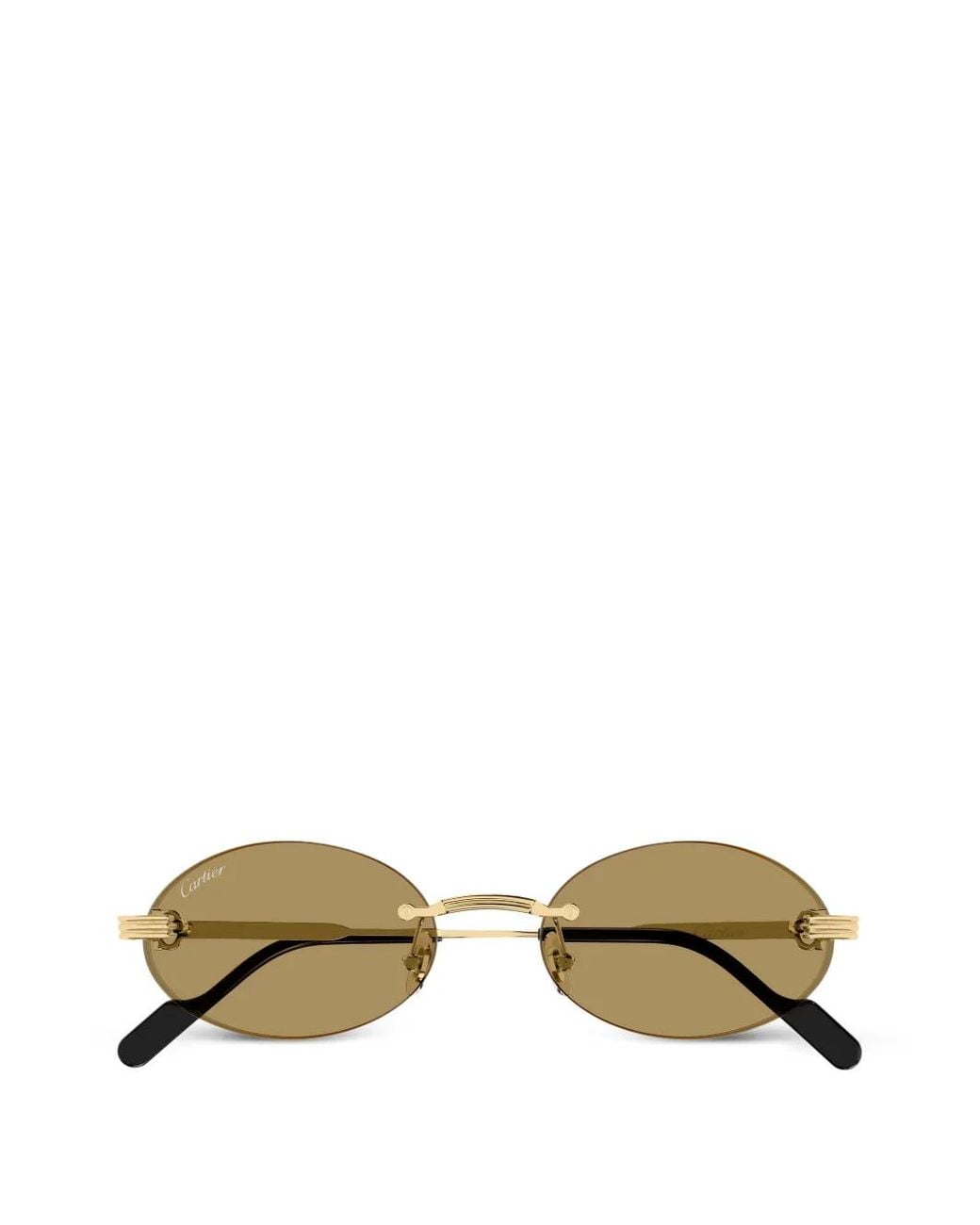 Cartier Metallic Rimless Oval-Frame Sunglasses
