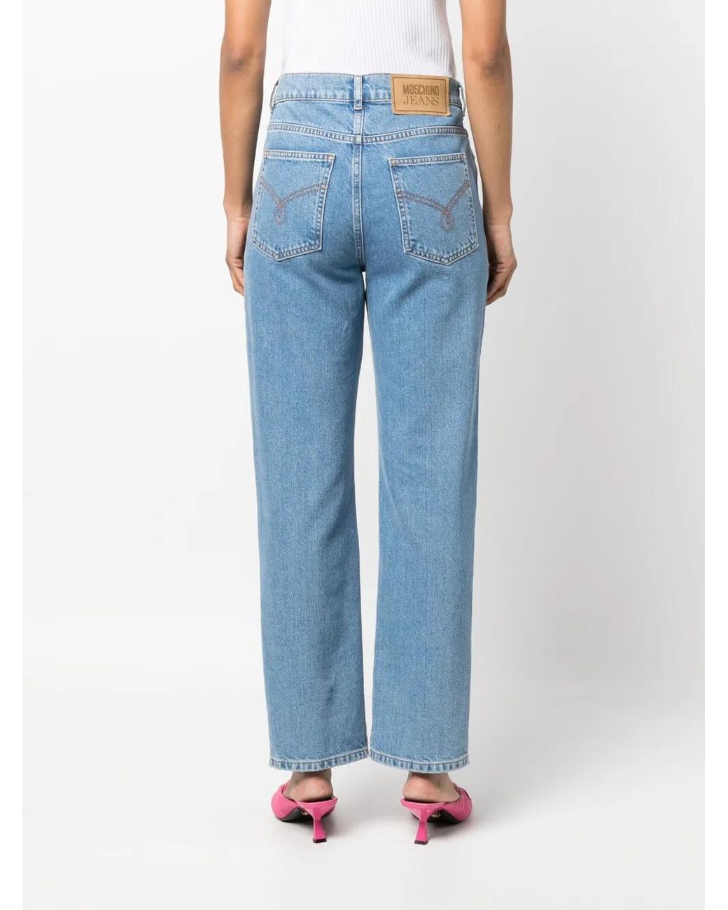 Moschino Blue Straight-Leg Denim Pants