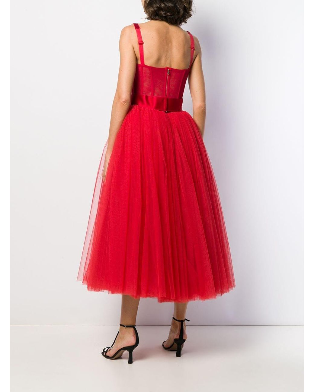 open lace back dress Dolce & Gabbana Pink Silk Embellished A-Line Midi Dress