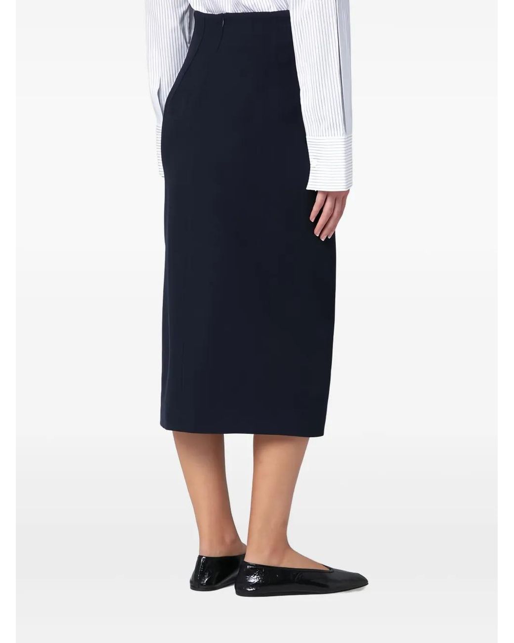 Margaux Lonnberg Blue High-Waisted Midi Skirt