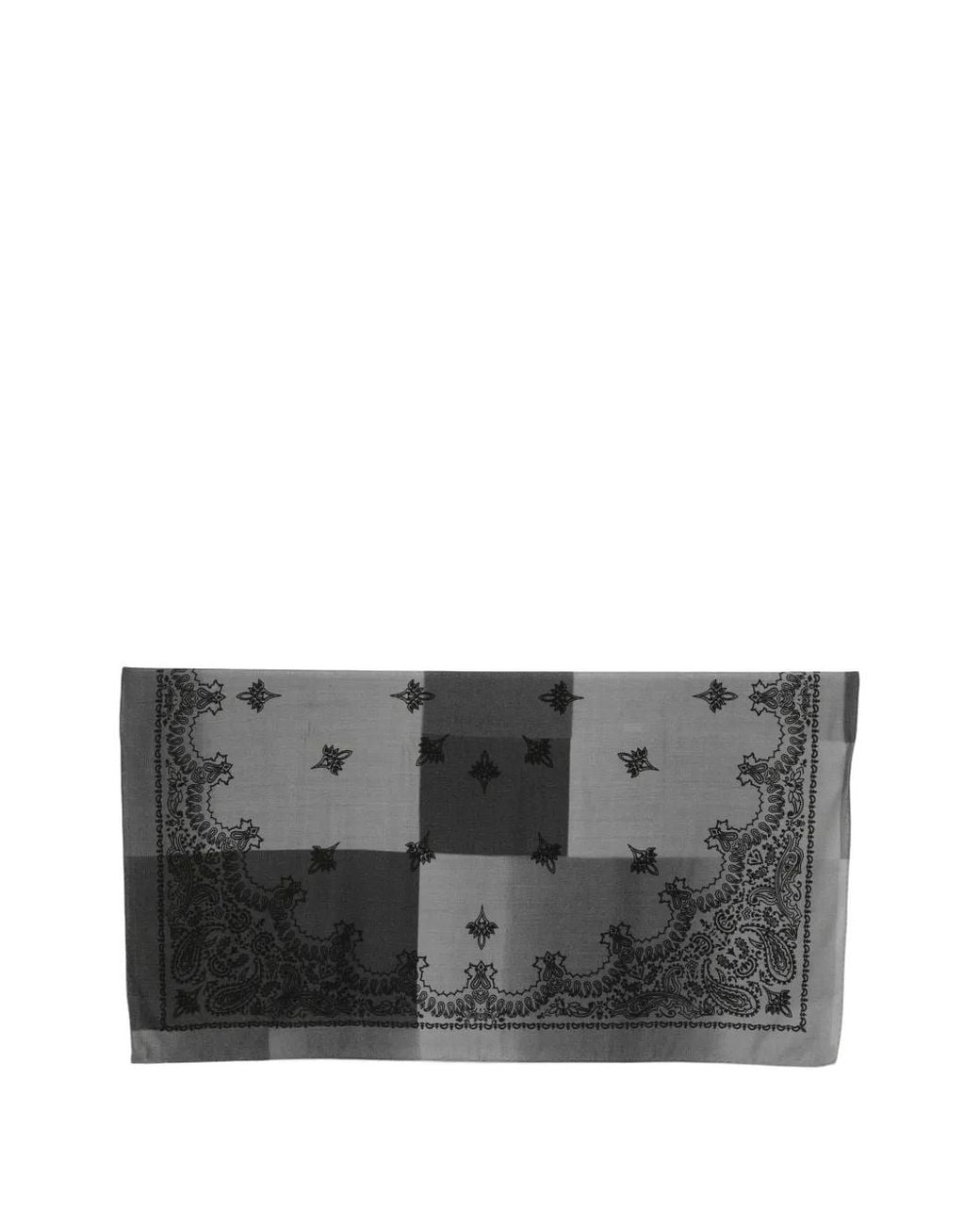 Destin Gray Paisley-Print Wool Scarf