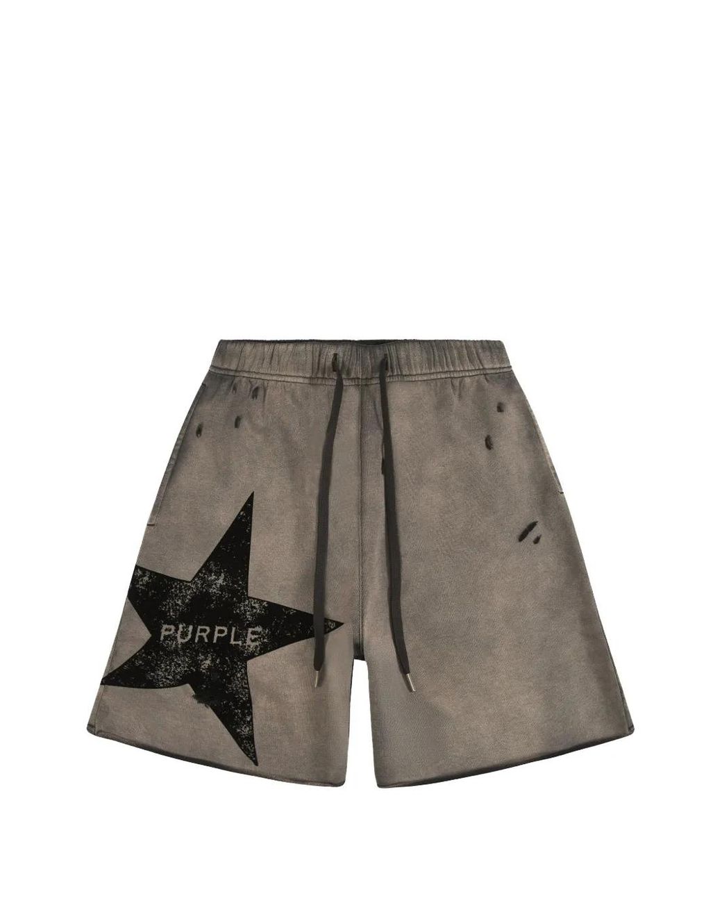 Purple Brand Gray Star Wordmark Shorts for men