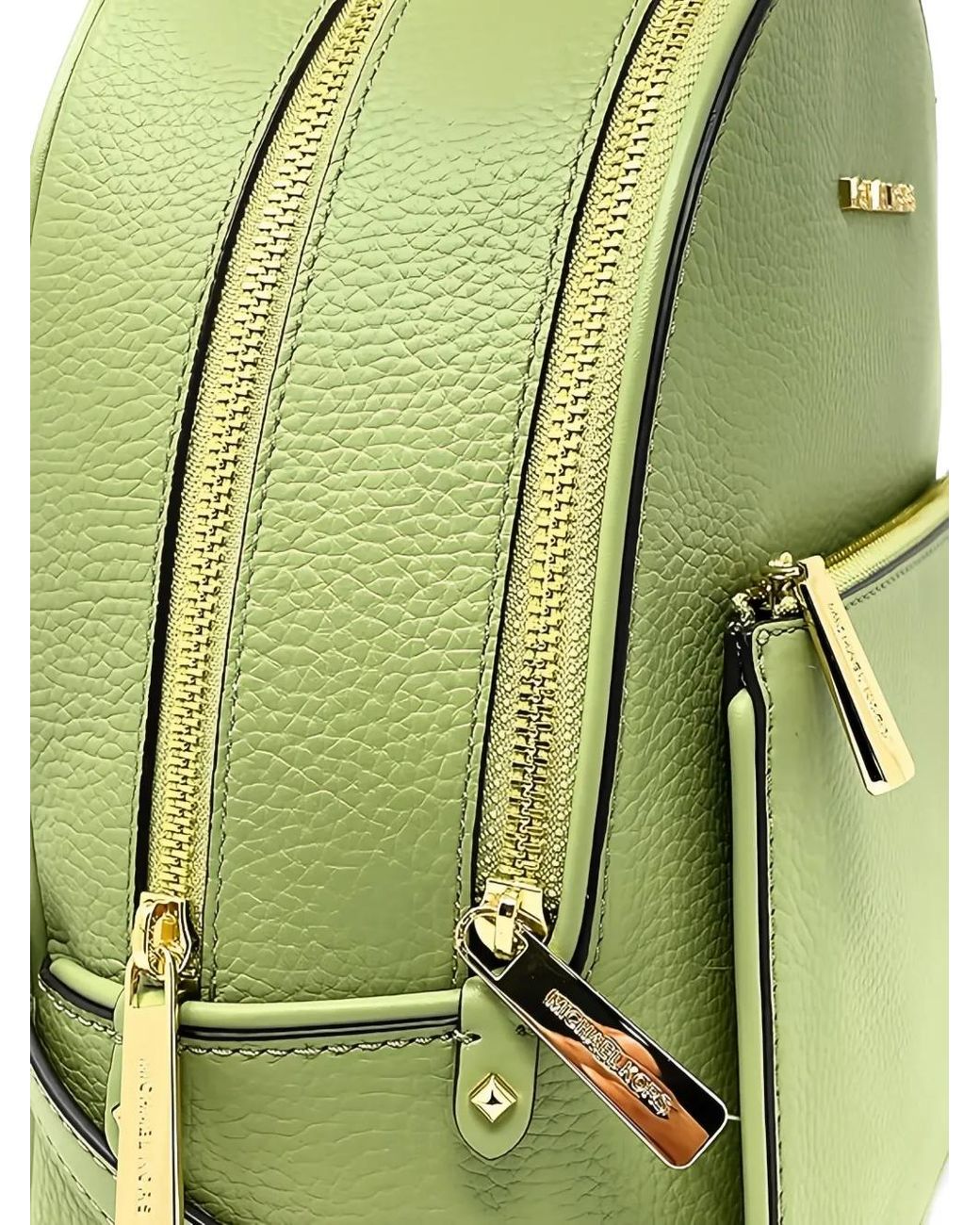 Michael Kors Green Adina Grained Leather Backpack