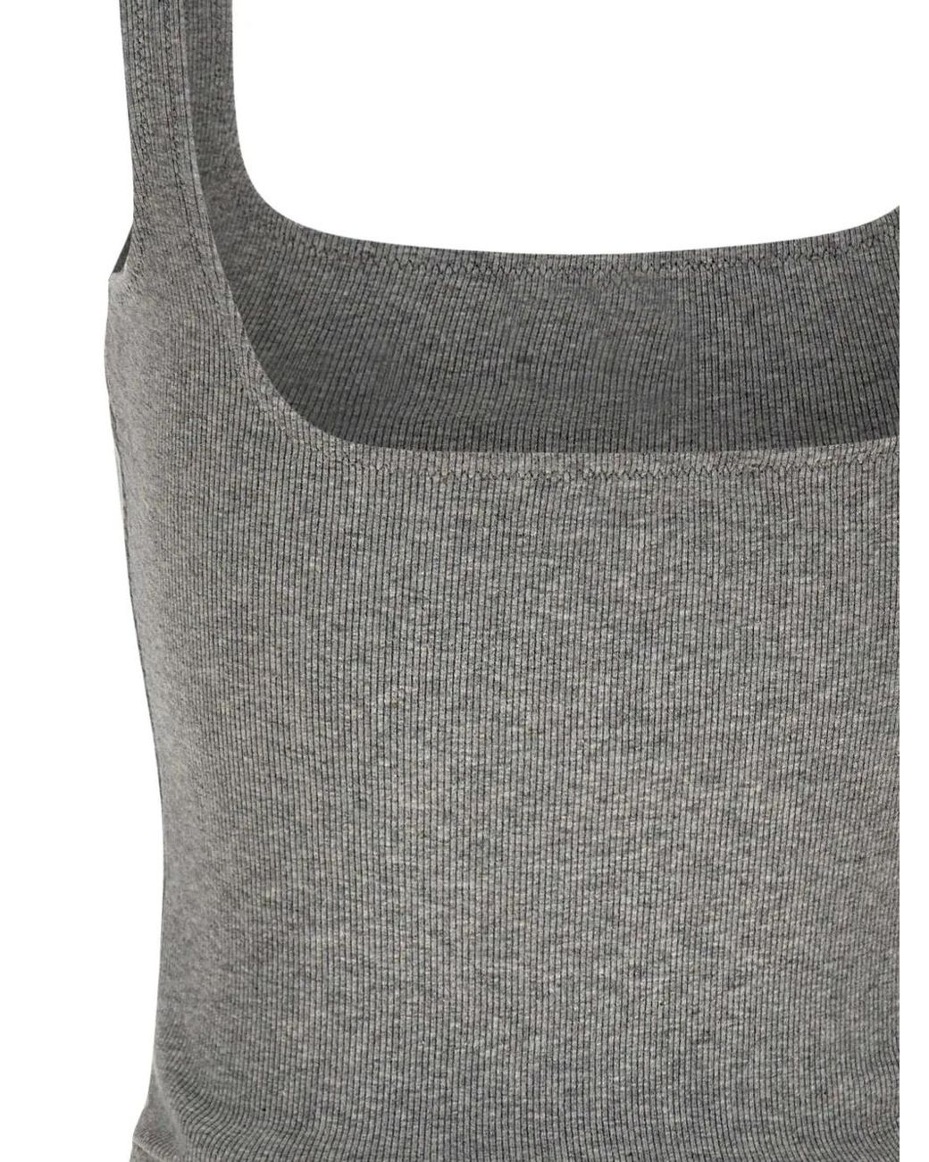 Entire studios Gray Lounge Cropped Ribbed Top