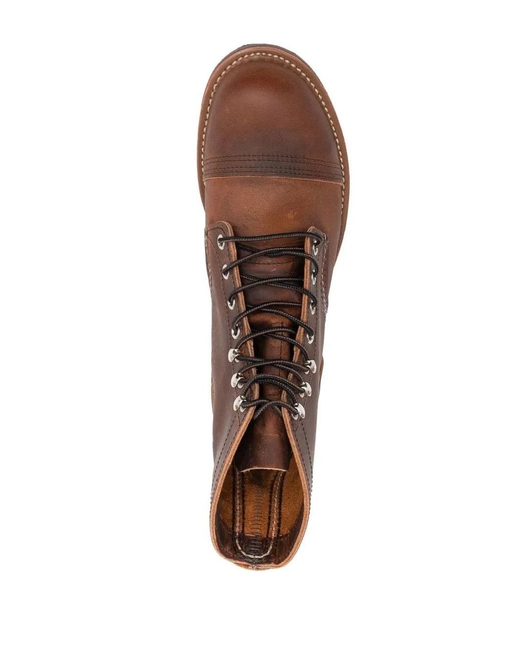 Red Wing Brown Leather Lace-Up Boots for men