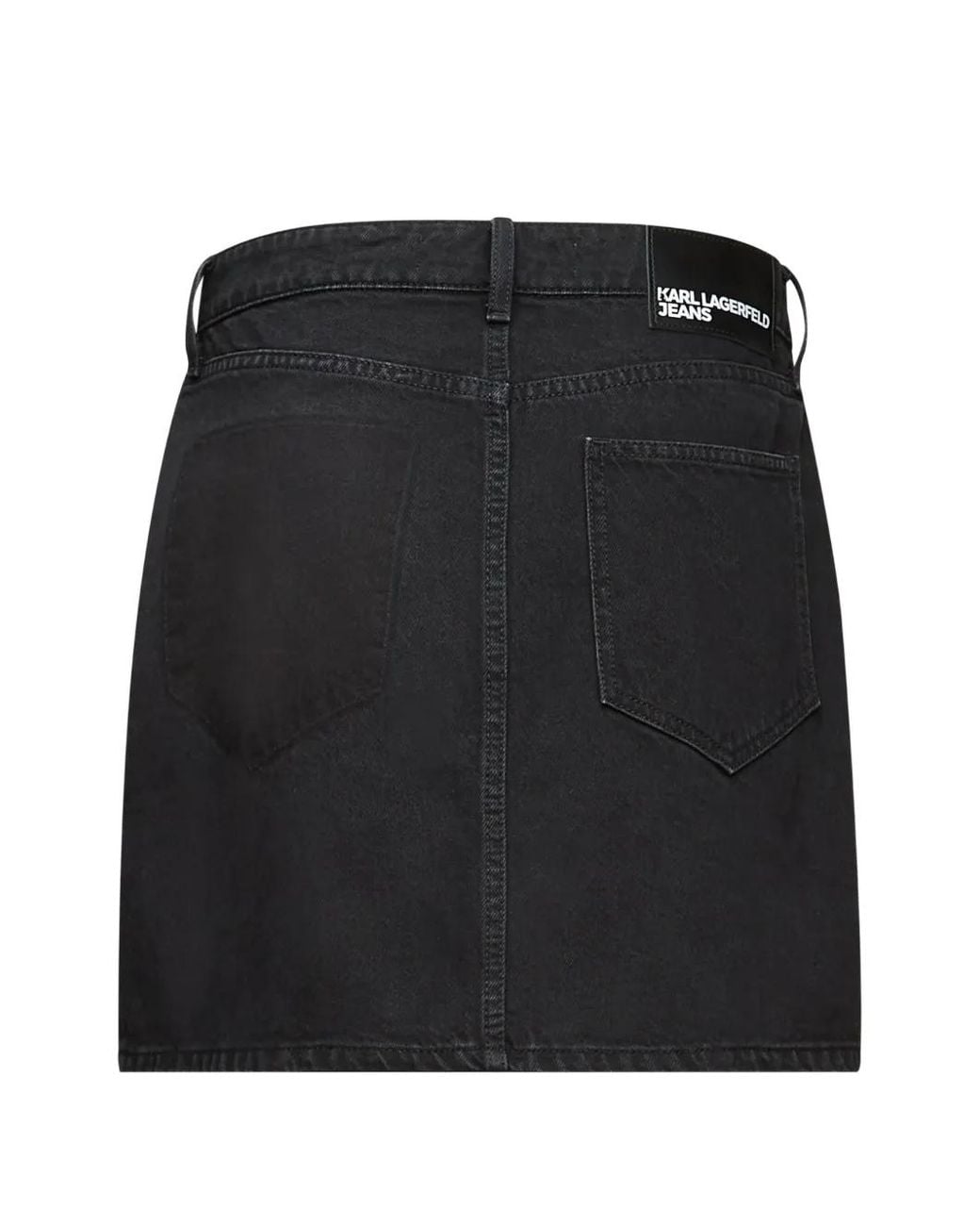 Karl Lagerfeld Black Wrap Denim Skirt