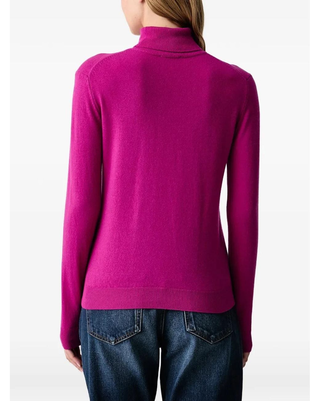 Benetton Pink Roll-Neck Knitted Sweater