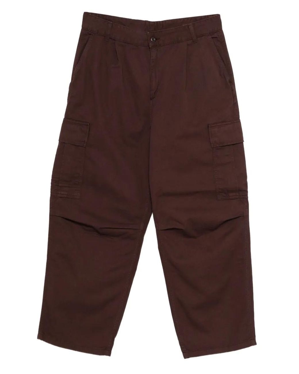 Carhartt Brown Logo-Patch Trousers for men