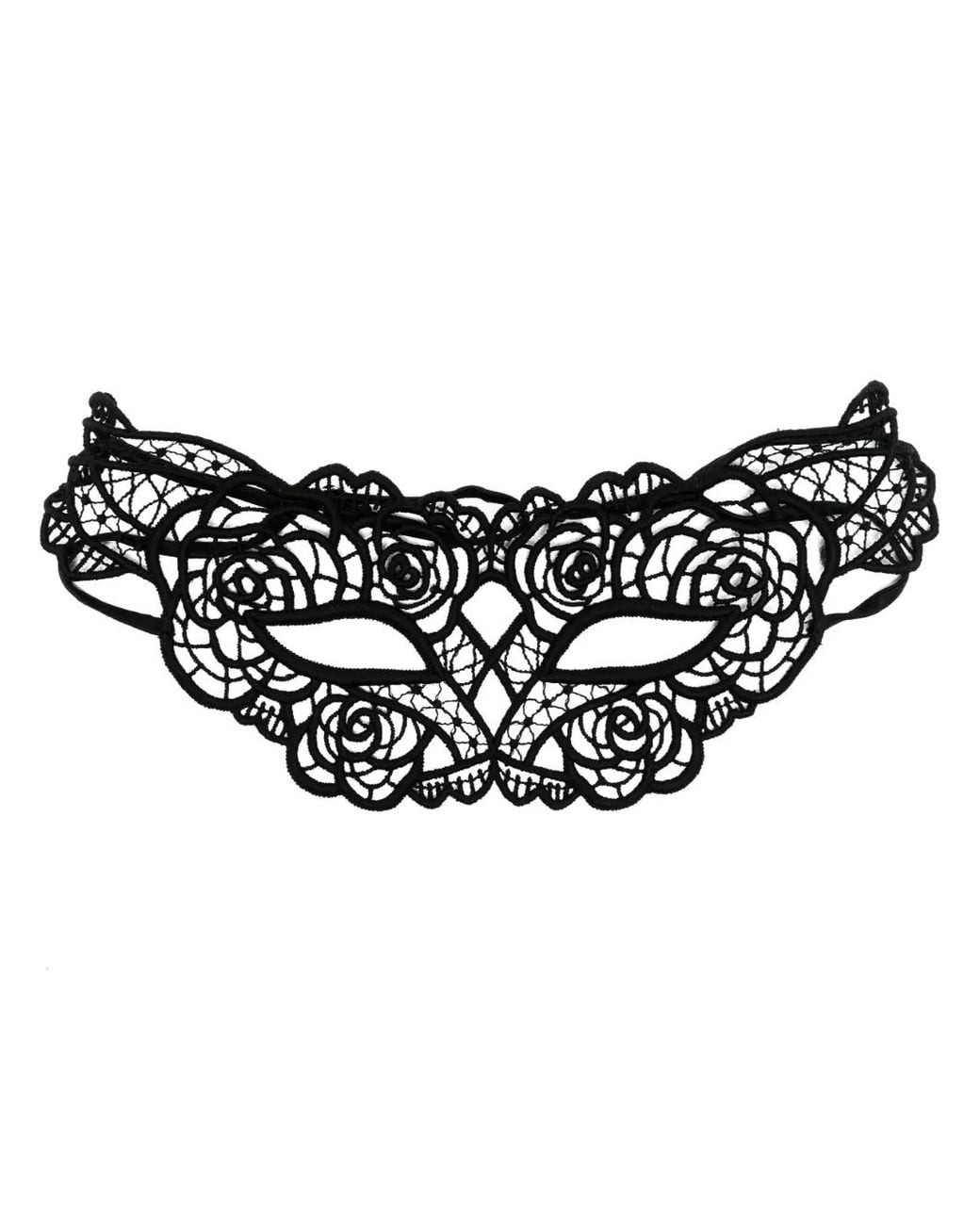 Fleur du Mal Black Rose Guipure Eye Mask