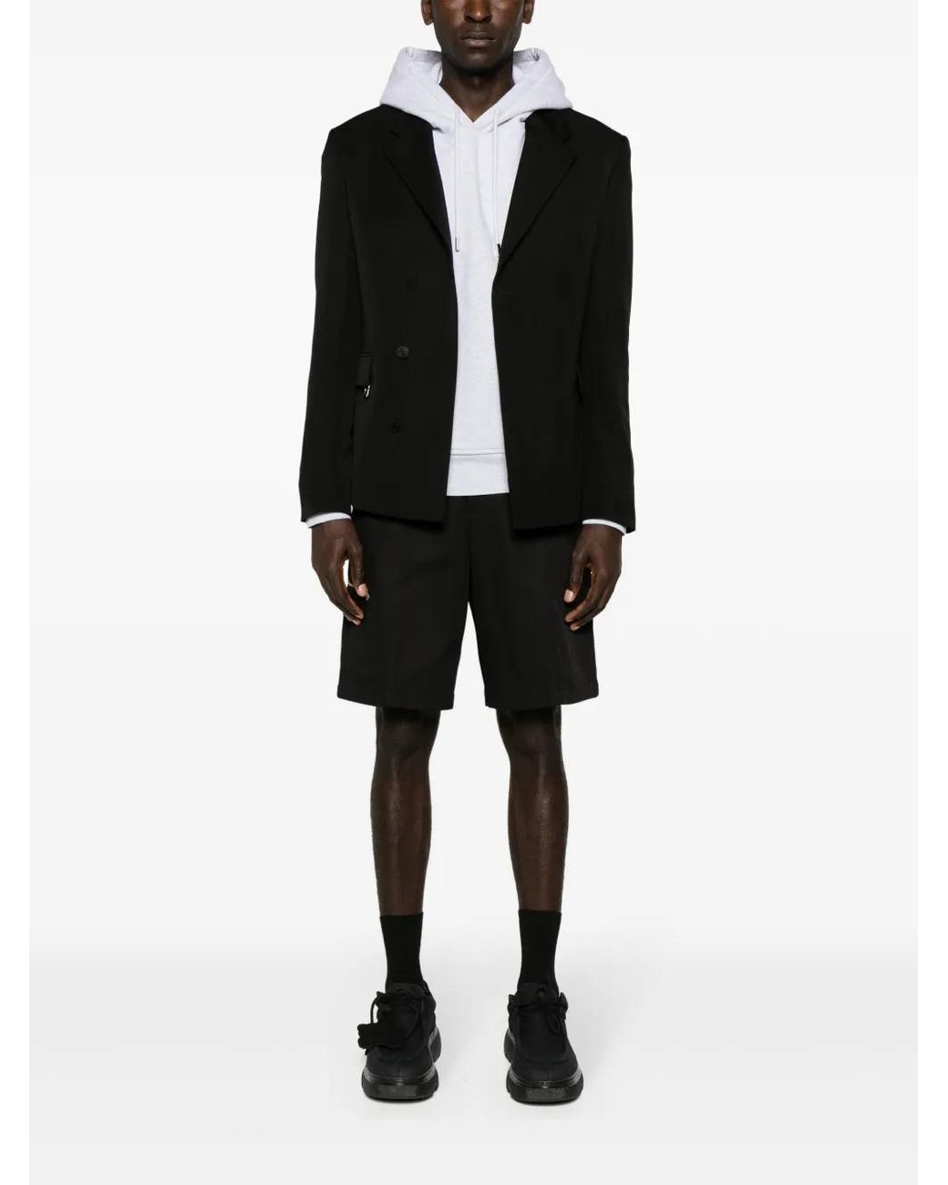 Lanvin Black Mini Chino Shorts for men