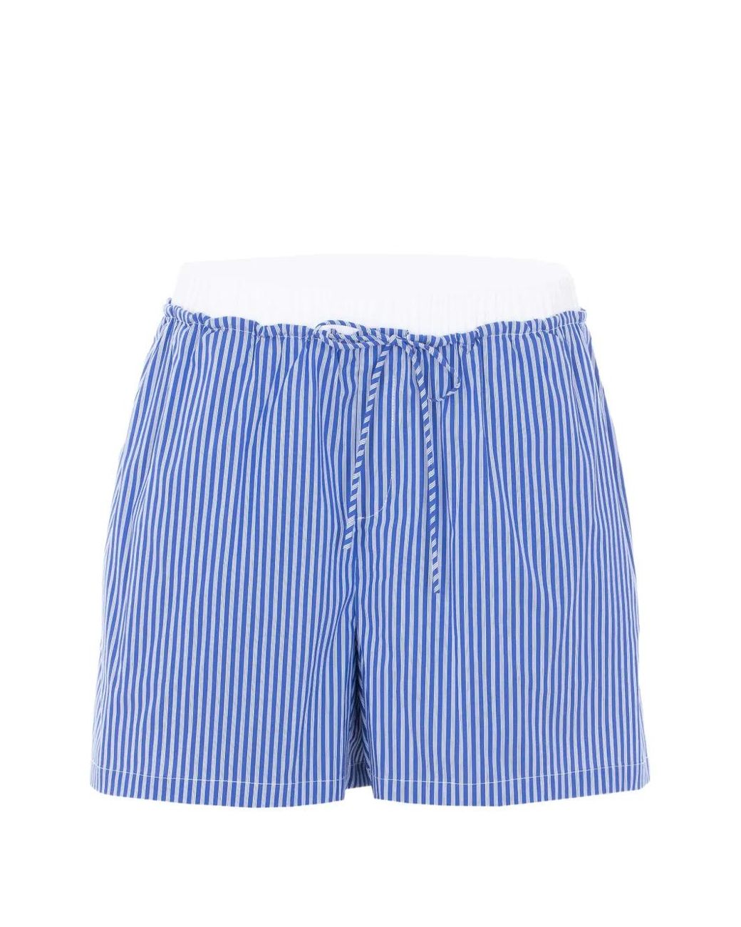 ELEH Blue Striped Drawstring Shorts